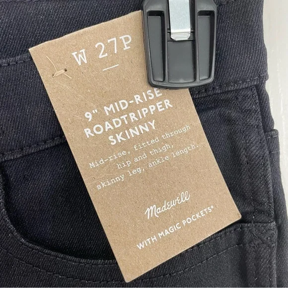NEW WITH TAGS Madewell‎ Bennett Wash 9" Mid-Rise Roadtripper Skinny Jean 27 P - Picture 9 of 12